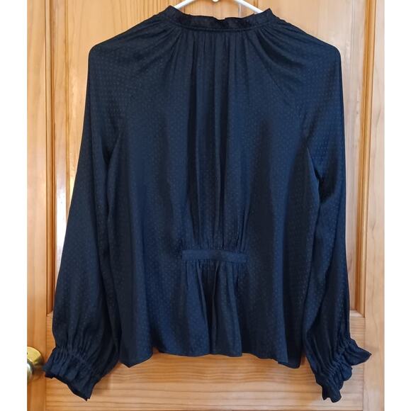 Madewell Shirt Women Small Polka Dot Ruffled V-Neck Coquette Soft Goth Lolita - Picture 5 of 9